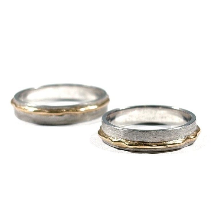 Dwukolorowe obrączki ze złota białego i żółtego