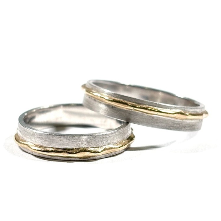Złote obrączki dwukolorowe, na zamówienie