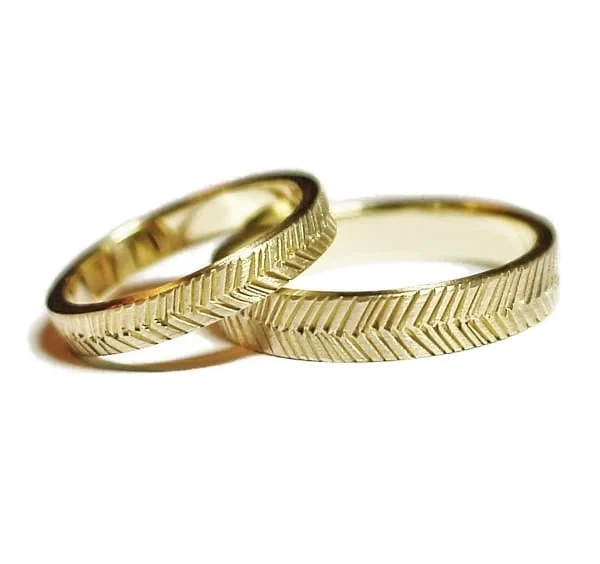 Złote obrączki ślubne Jodełka