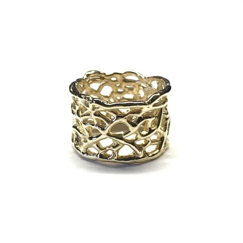 Złota obrączka Koronka